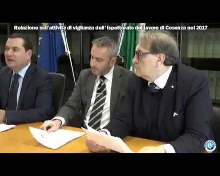 Relazione sull’attivitá dell’Ispettorato del lavoro di Cosenza nel 2017-intervista Direttore Giuseppe Patania