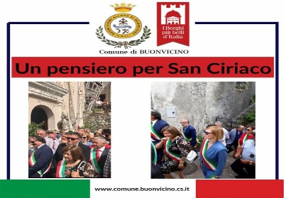 “Un pensiero per San Ciriaco Abate” del Sindaco di Buonvicino, Angelina Barbiero