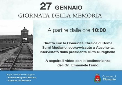 Comune di Diamante: Due importanti iniziative per la Giornata della Memoria