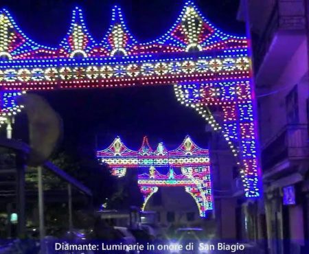 Diamante: Luminarie per la Festa di San Biagio