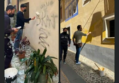 Diamante: Alcuni volontari hanno ripulito muri e murales rovinati dalla banda dello spray