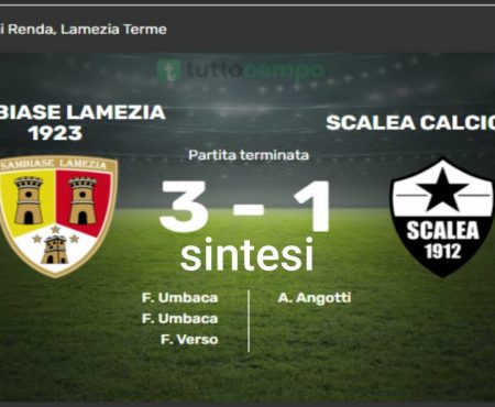 Campionato Eccellenza: Asd Sambiase – Scalea 1912 – Sintesi