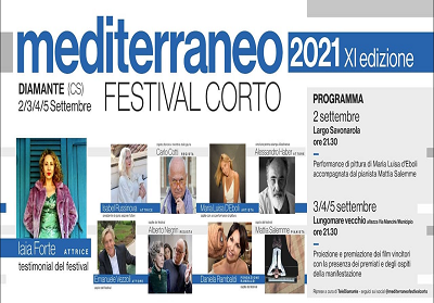 Diamante: Dal 2 al 5 settembre il Mediterraneo Festival Corto. Premi e grandi ospiti