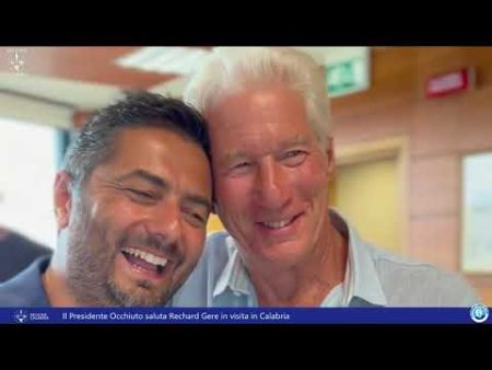 Richard Gere in visita in Calabria, il saluto del Presidente Occhiuto