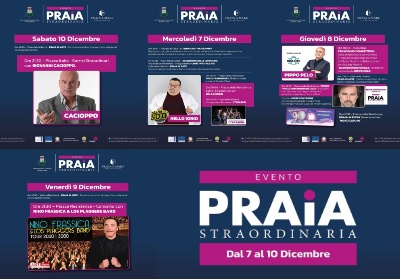 “Praia Straordinaria”. Eventi e spettacoli in città nel weekend 7-10 dicembre