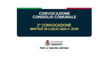 Diamante: Consiglio Comunale del 30/07/2024