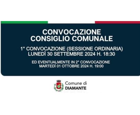 Diamante: Consiglio Comunale del 30-09-2024