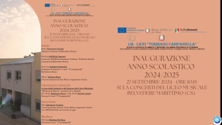 Inaugurazione Anno Scolastico 2024/2025 Licei Tommaso Campanella – Belvedere M.mo