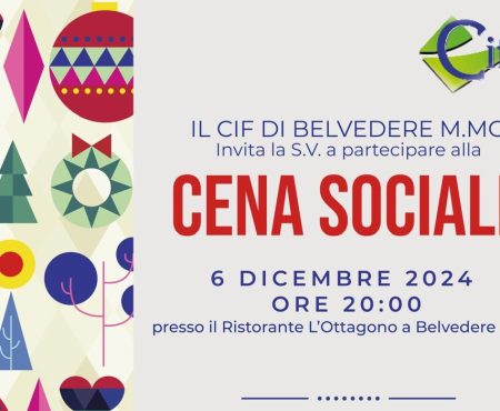 Il Cif di Belvedere M.mo rinnova l'appuntamento con la tradizionale Cena Sociale: Un gesto di solidarietà che unisce la comunità