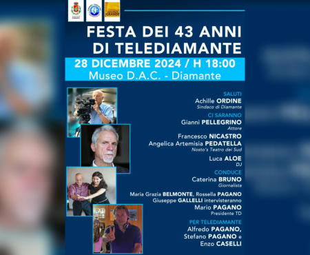 Diamante: Il 28 Dicembre, una serata per celebrare Telediamante. 43 Anni di storia  e passione Televisiva