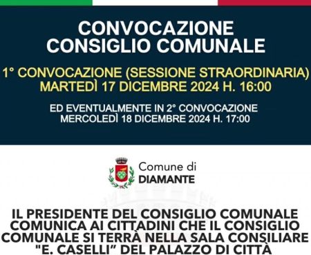 Diamante Consiglio Comunale 17/12/2024